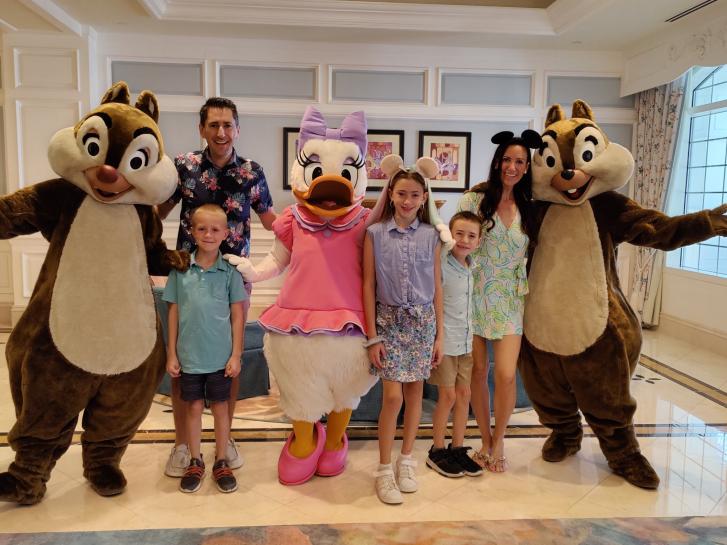 Guest Photo from Alison Mondrach: Guests with Chip, Dale and Daisy at Disney's Grand Floridian Resort